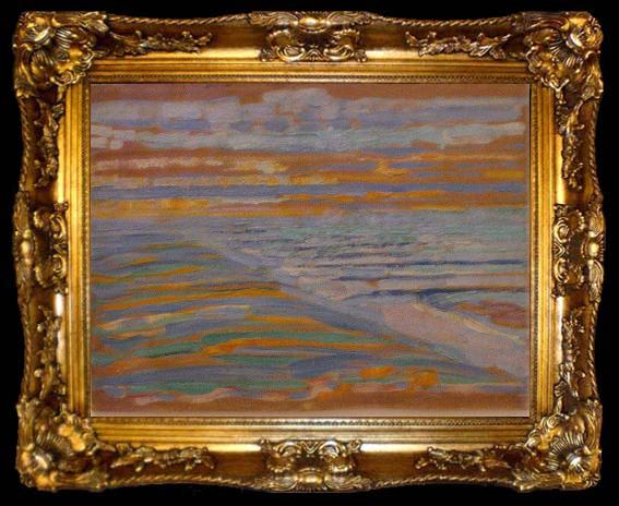 framed  Piet Mondrian Piet Mondrian, View from the Dunes with Beach and Piers, ta009-2
